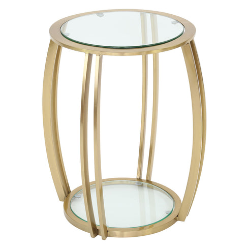 Scarlett Gold & Glass Side Table
